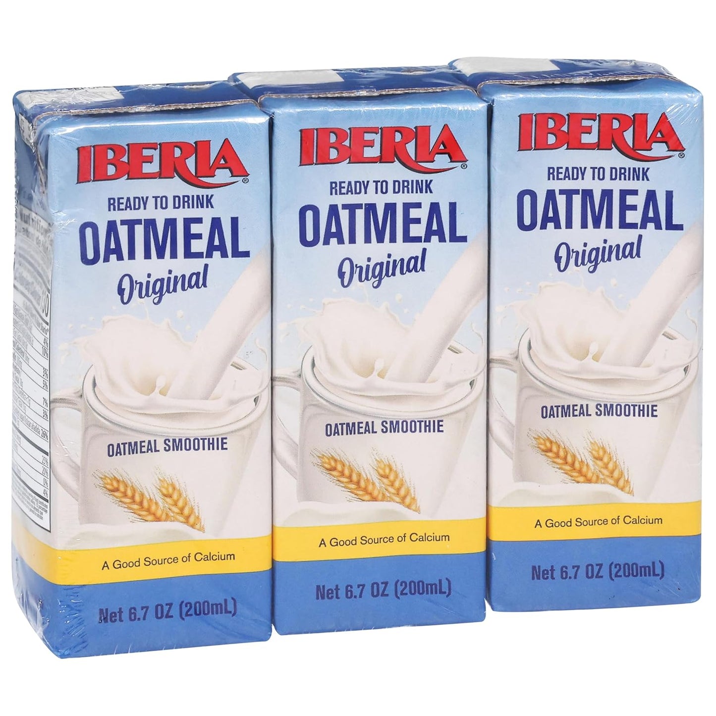Iberia Oatmeal Drink, Ready-To-Drink, Shelf Stable, Good Source of Calcium, Cinammon Oatmeal Smoothie 6.8 Fl Oz Single Serve Pack (Pack of 3)