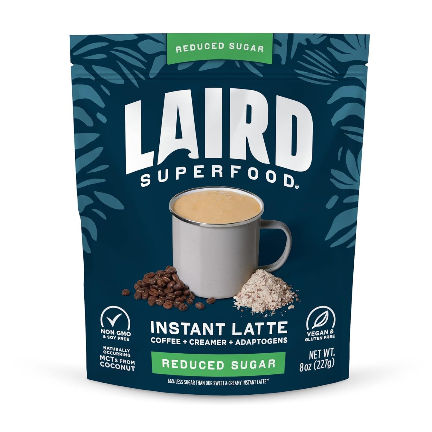 Laird Superfood Instant Latte Sweet & Creamy, Non-Dairy, Superfood Creamer, Gluten Free, Non-Gmo, Vegan, 15Pk Sachets