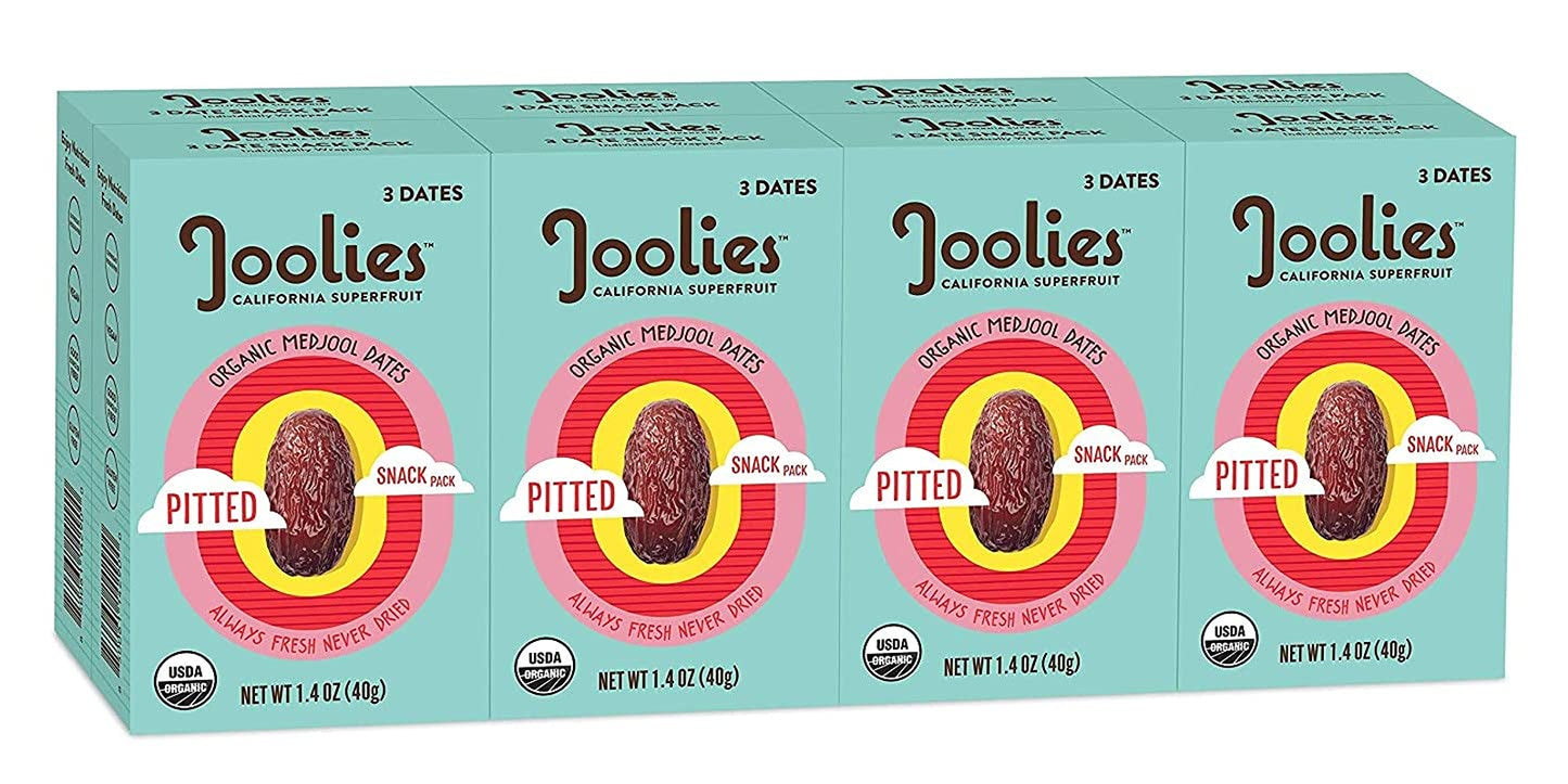 Joolies Organic Medjool Date Snack Pack | 3 Pit-Free Dates, 12 Pack | Fresh California Grown Fruit | Vegan, Gluten-Free, Paleo, No Added Sugar | Single Serve, Great for Kids, Snacking & Dessert - Big Mart USA