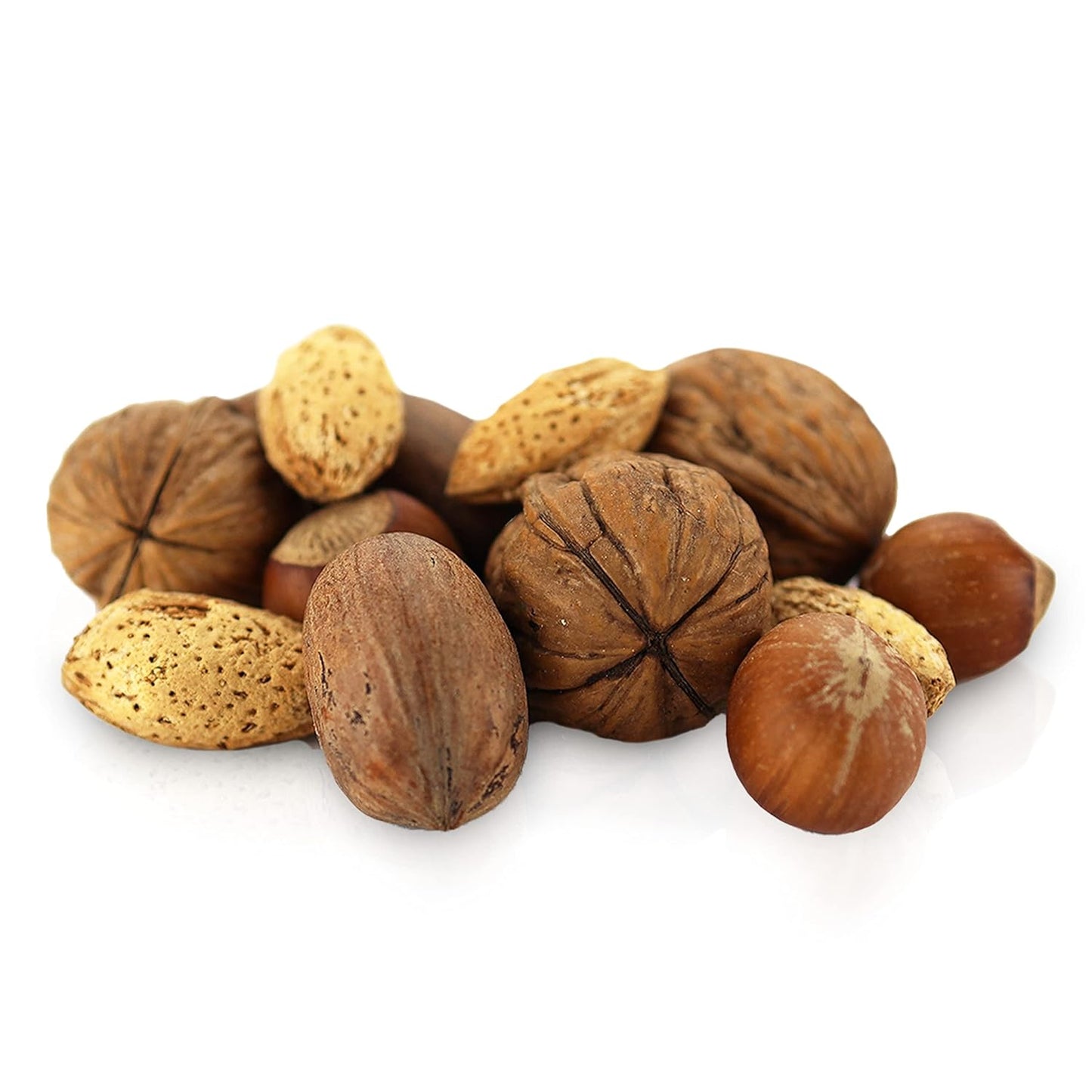 Anna and Sarah Premium Mixed Nuts in Shell, California Jumbo Chandler Walnuts, Extra Large Pecans, California Almonds, Large Oregon Hazelnuts (NO BRAZIL NUT), 6 Lbs - Big Mart USA