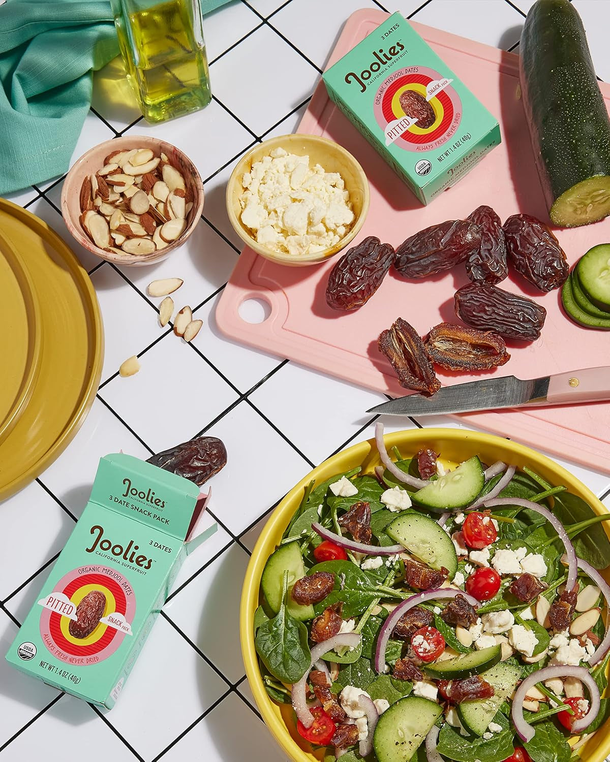 Joolies Organic Medjool Date Snack Pack | 3 Pit-Free Dates, 12 Pack | Fresh California Grown Fruit | Vegan, Gluten-Free, Paleo, No Added Sugar | Single Serve, Great for Kids, Snacking & Dessert - Big Mart USA