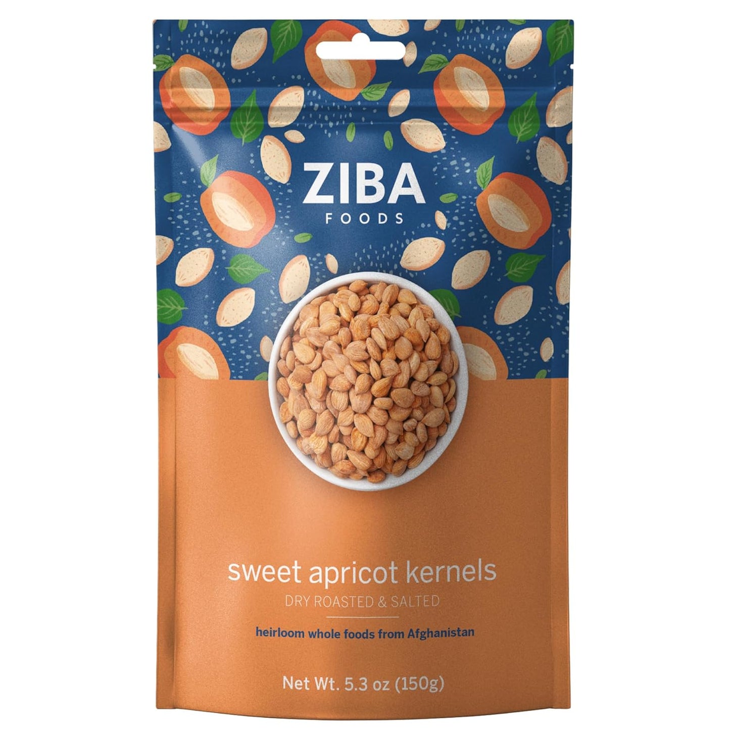 Ziba Foods Sweet Apricot Kernels | 5.3 Oz | Non-Gmo & Vegan Dried Apricot Seeds Whole 30 Friendly & Keto, Paleo, Dry Roasted Superseed | Wild Grown Apricot Kernel High in Protein and Omega 3S - Big Mart USA