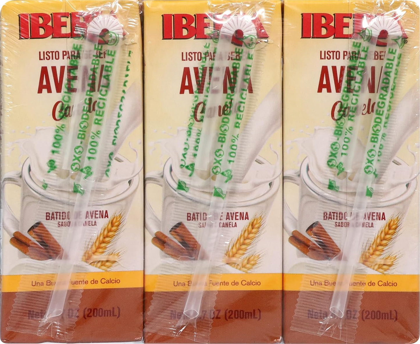 Iberia Oatmeal Drink, Ready-To-Drink, Shelf Stable, Good Source of Calcium, Cinammon Oatmeal Smoothie 6.8 Fl Oz Single Serve Pack (Pack of 3)