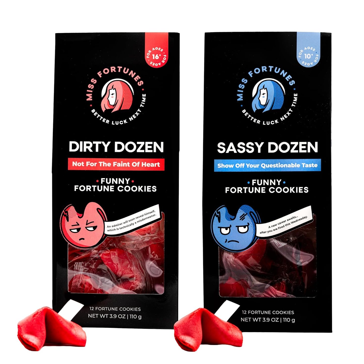Miss Fortunes, Funny Fortune Cookies, the Two-Pack Shakur (Multi-Pack of 2 Dozen Cookies) (Dirty Dozen + Boozy Dozen), 24.0 Count - Big Mart USA