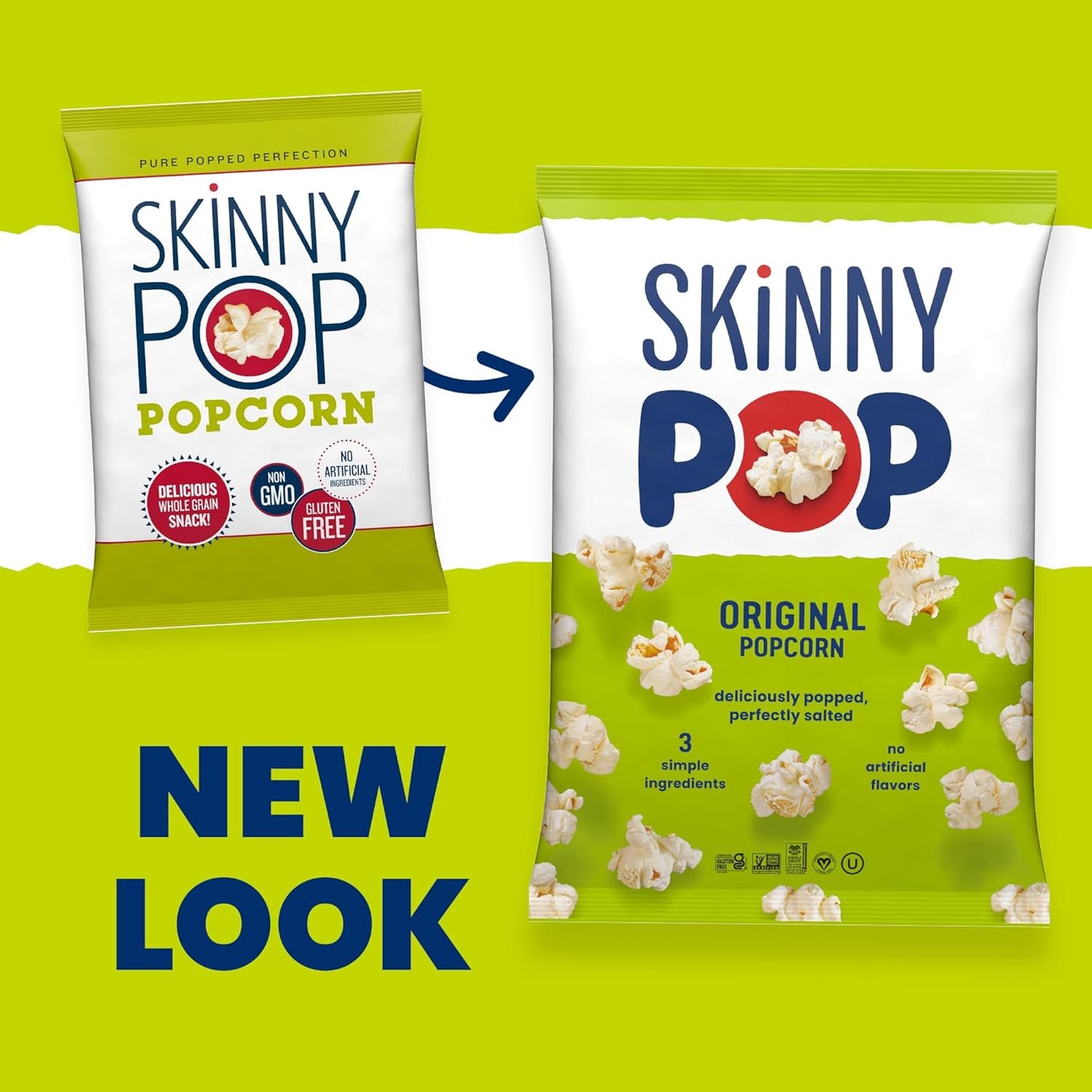 Skinnypop Popcorn, Original, Whole Grain, Dairy-Free Snack, 8Oz Family Size Bags (6Ct) - Big Mart USA