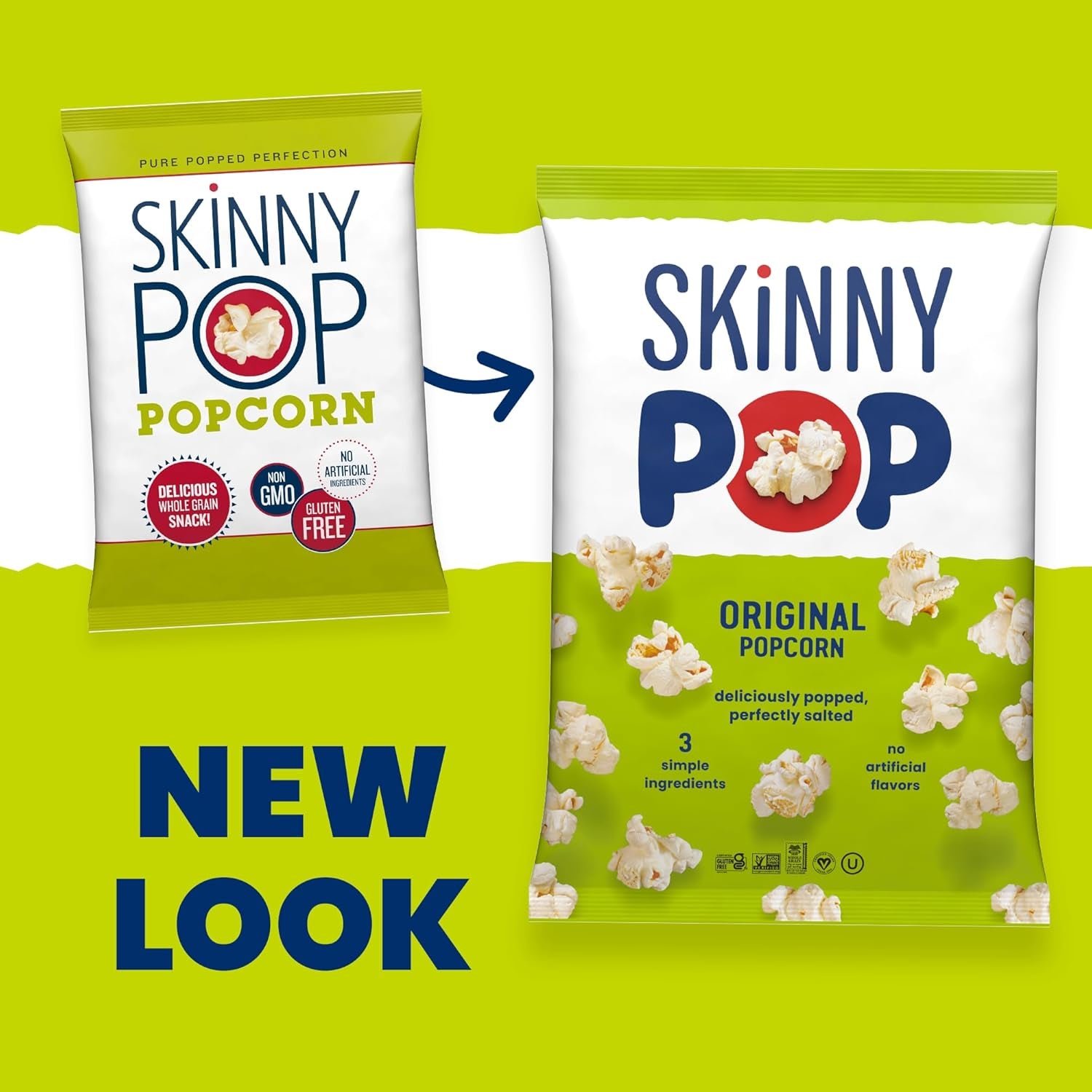 Skinnypop Popcorn, Original, Whole Grain, Dairy-Free Snack, 8Oz Family Size Bags (6Ct) - Big Mart USA