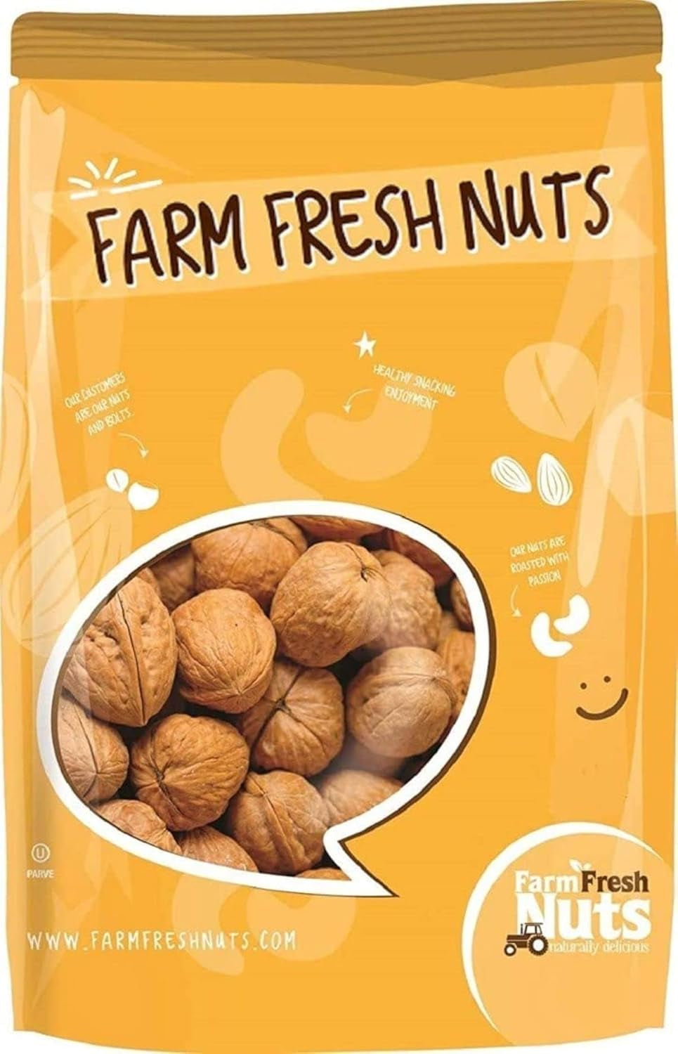 In Shell Walnuts (2 Lbs.) - Large Natural California Walnuts - Great Source of Omega 3 - Fresh New Crop - Bursting with Flavor - Farm Fresh Nuts Brand - Big Mart USA