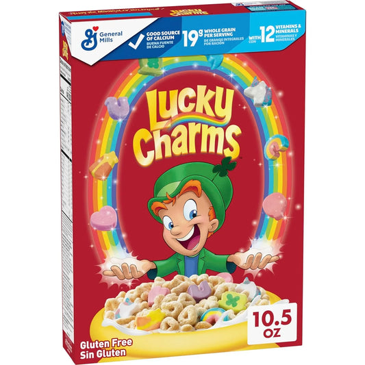 Indulge in Lucky Charms Gluten-Free Cereal with Limited Edition Jumbo Rainbows - A Wholesome Breakfast Delight for Kids, 10.5 Oz - Big Mart USA