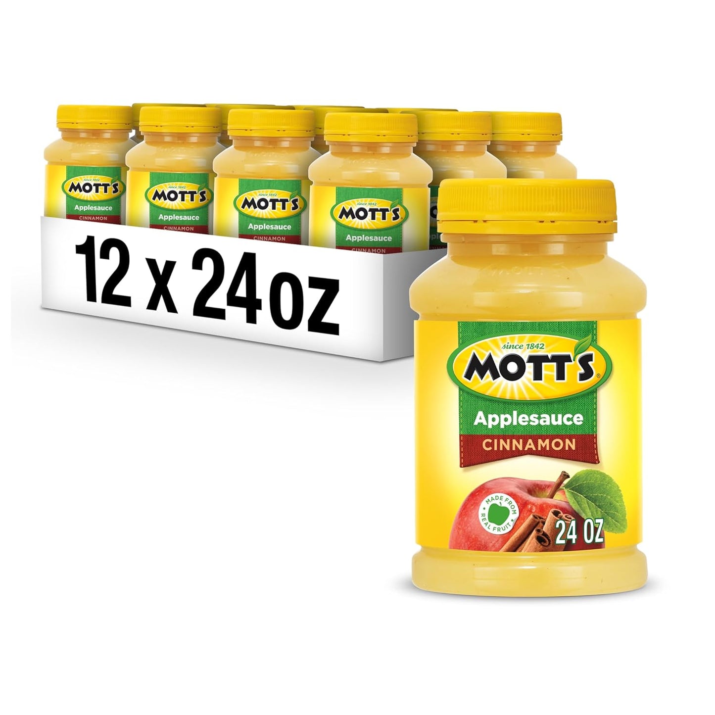Mott'S Applesauce, 48 Oz Jar (Pack of 8), No Artificial Flavors, Good Source of Vitamin C, Nutritious Option for the Whole Family