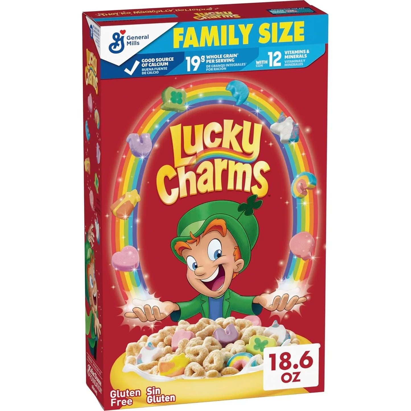 Indulge in Lucky Charms Gluten-Free Cereal with Limited Edition Jumbo Rainbows - A Wholesome Breakfast Delight for Kids, 10.5 Oz - Big Mart USA