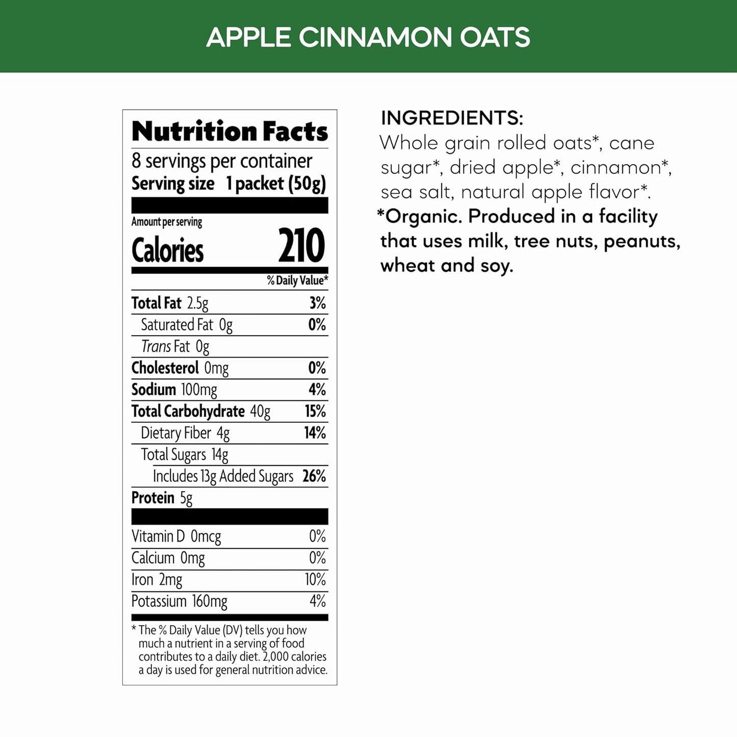 Nature'S Path Organic Apple Cinnamon Oatmeal, 14 Oz (Pack of 6), Non-Gmo - Big Mart USA