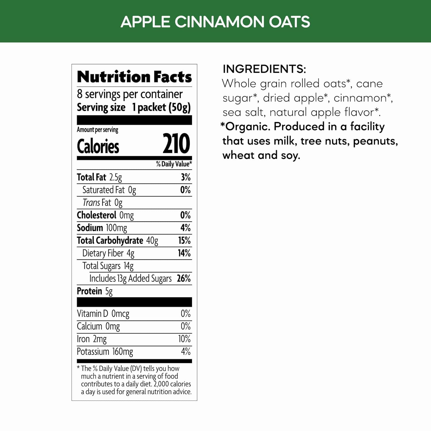 Nature'S Path Organic Apple Cinnamon Oatmeal, 14 Oz (Pack of 6), Non-Gmo - Big Mart USA