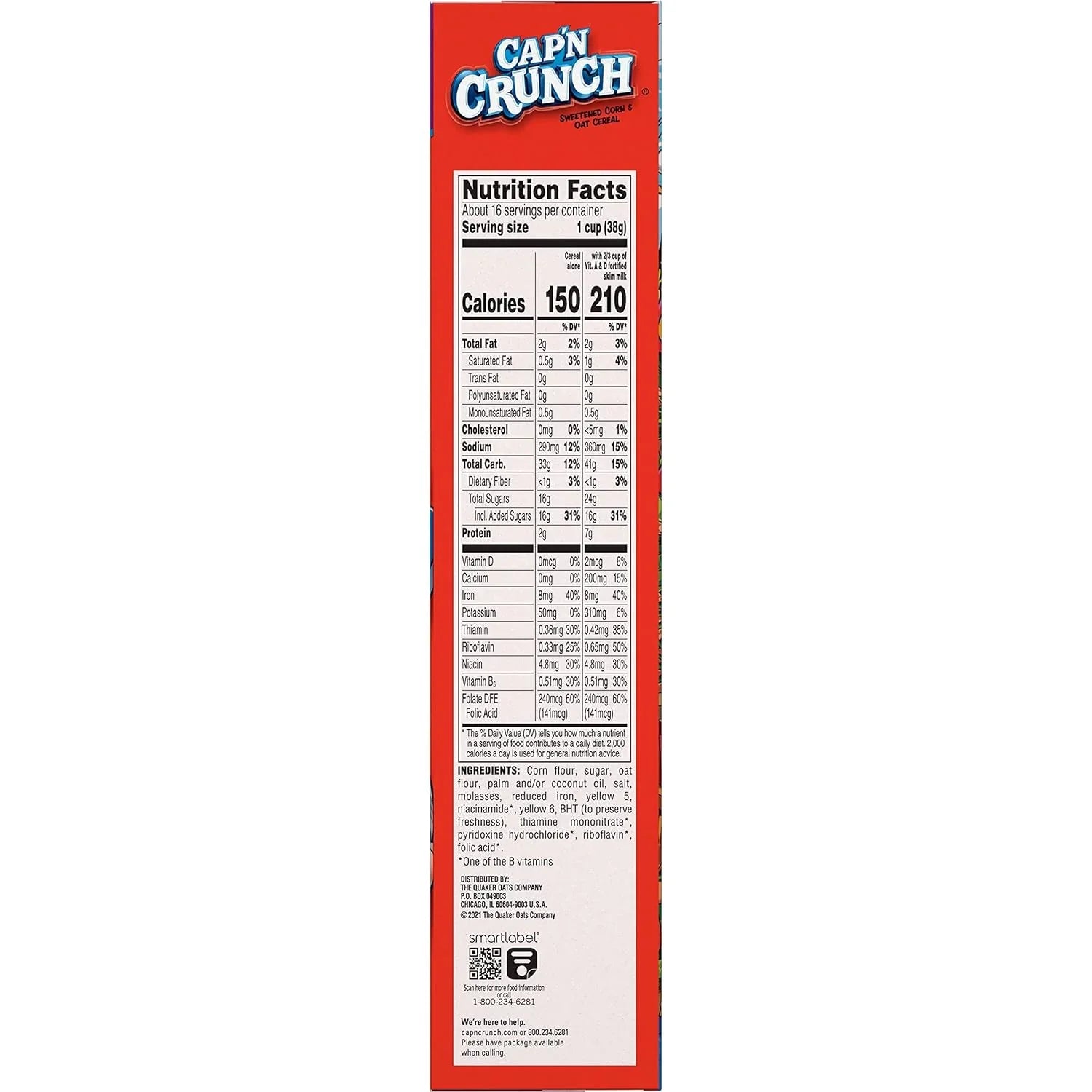 Cap'n Crunch Original Cereal, 22.1 oz Box - Big Mart USA