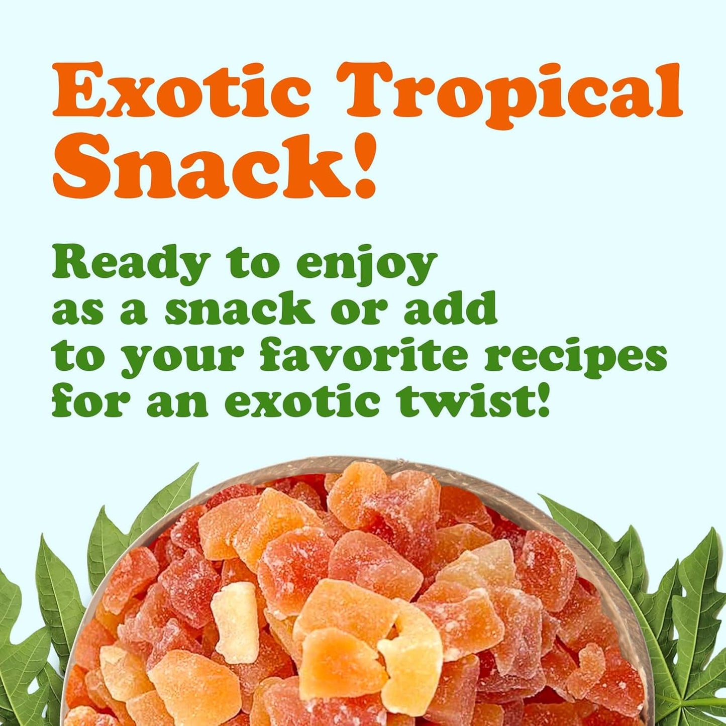 Food to Live Dried Diced Papaya, 8 Ounces Kosher, Vegan, Sweetened, Unsulfured, Bulk - Big Mart USA