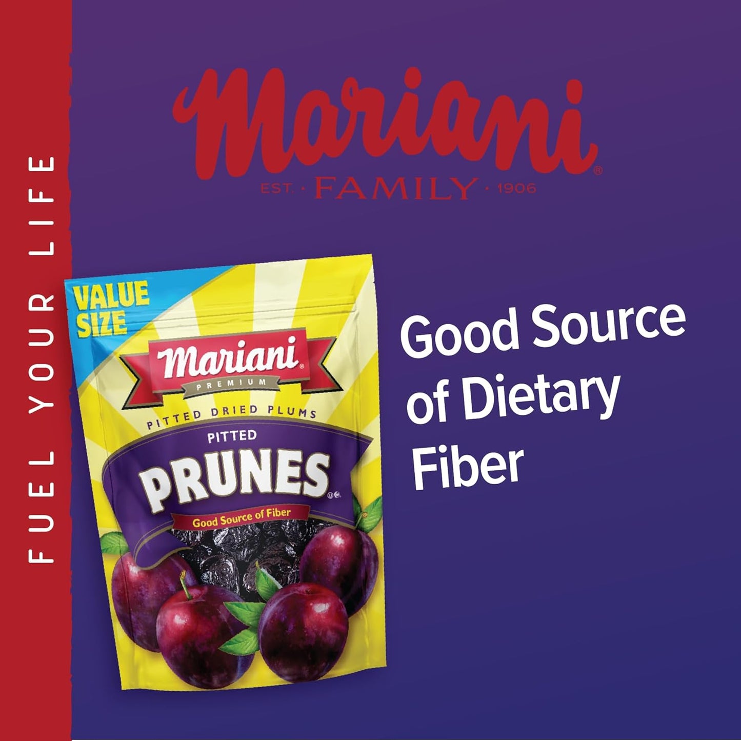 Mariani | Pitted Prunes | Dried Fruit | Healthy, Vegan, Gluten Free Snack for Kids & Adults | No Sugar Added | 32 Ounces (Pack of 1) - Resealable Bag