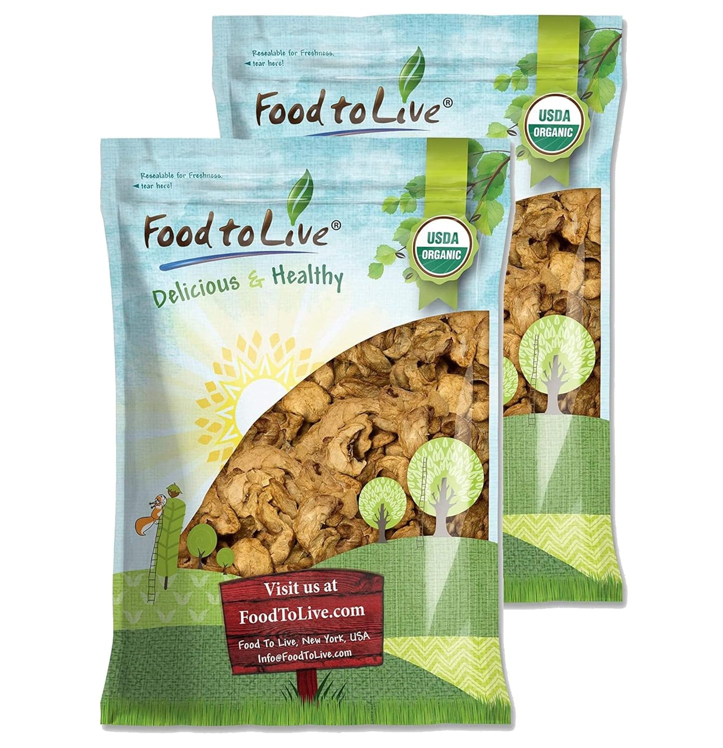 Food to Live Organic Dried Apple Rings, 8 Ounces – Non-Gmo, Kosher, Raw, Vegan, Unsulfured, Sirtfood, Bulk