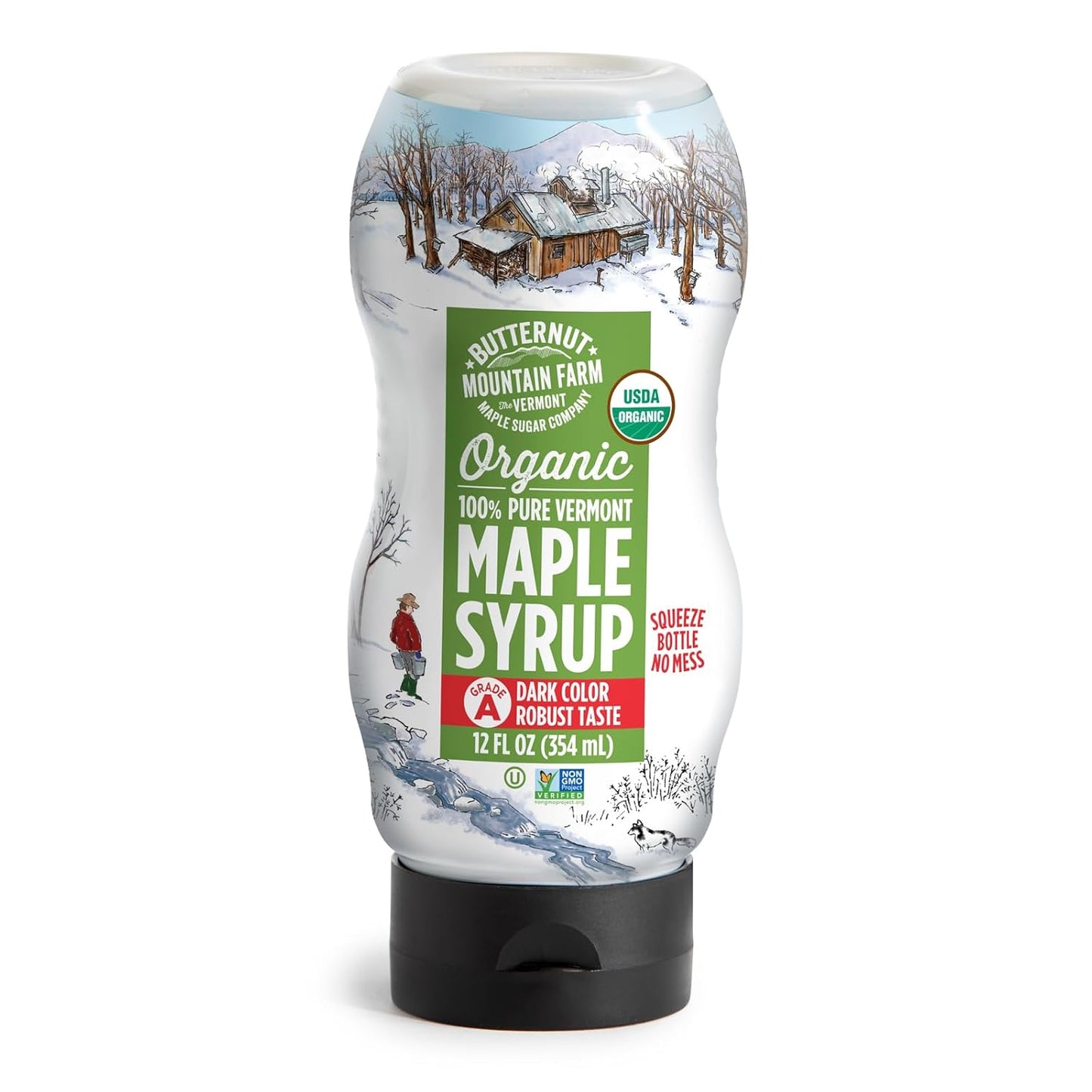 Butternut Mountain Farm Pure Vermont Maple Syrup, Grade A, Dark Color, Robust Taste, All Natural, Easy Pour, 32 Fl Oz, 1 Qt (Prev Grade B) - Big Mart USA