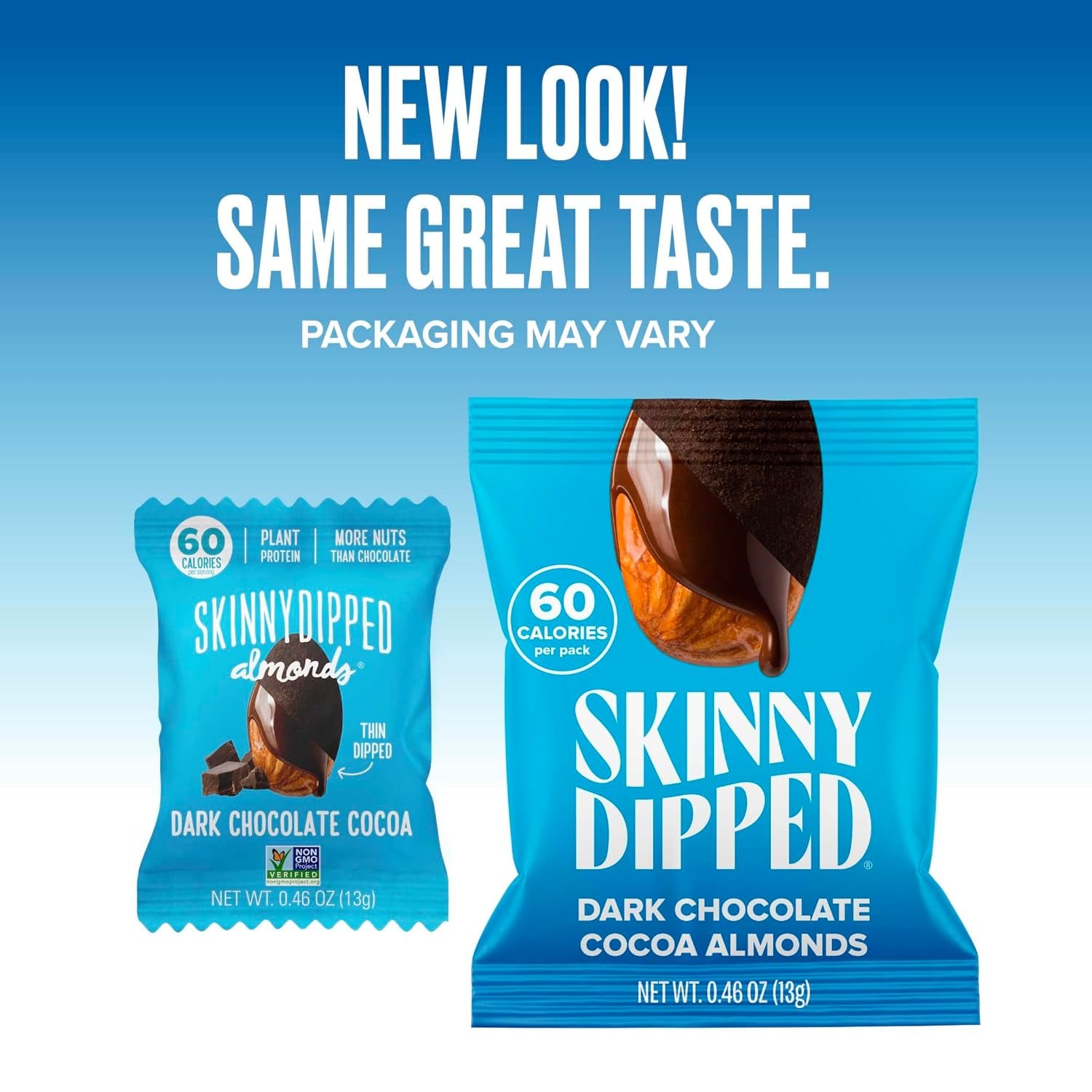 Skinnydipped Dark Chocolate Cocoa Almonds, Healthy Snack, Plant Protein, Gluten Free, 0.46 Oz Mini Bags, Pack of 24 - Big Mart USA