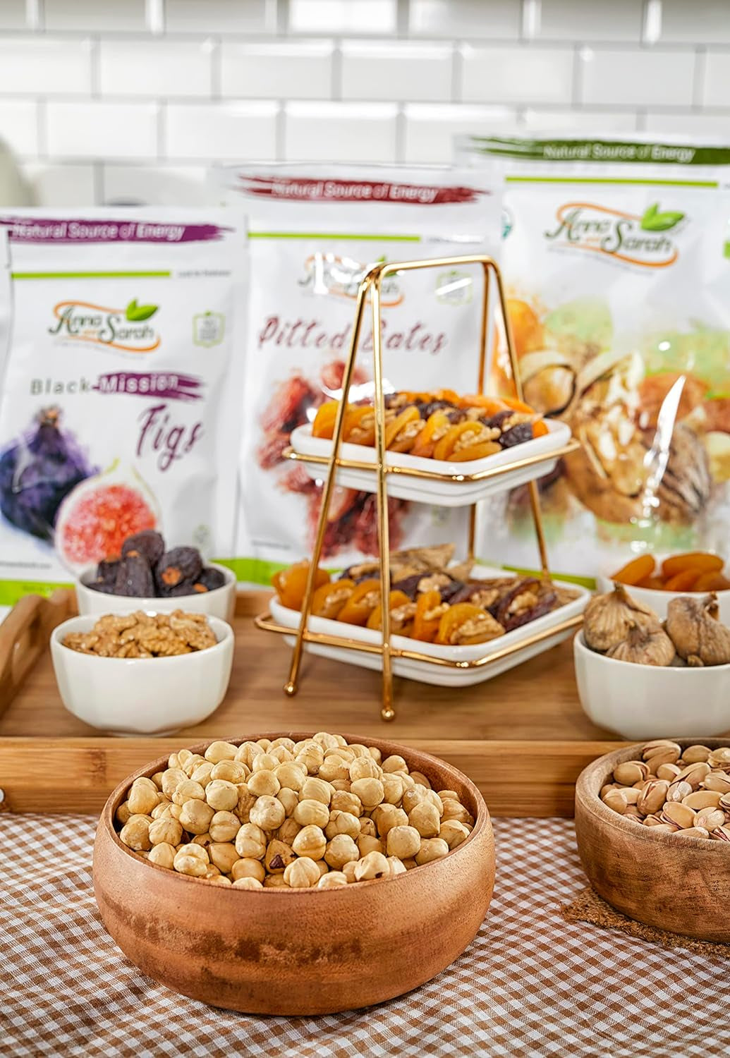 Anna and Sarah Premium Mixed Nuts in Shell, California Jumbo Chandler Walnuts, Extra Large Pecans, California Almonds, Large Oregon Hazelnuts (NO BRAZIL NUT), 6 Lbs - Big Mart USA