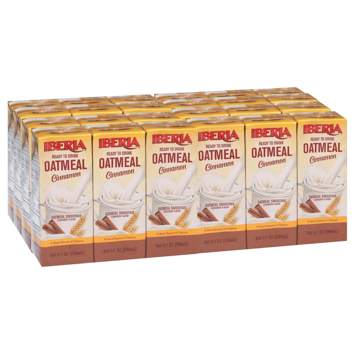 Iberia Oatmeal Drink, Ready-To-Drink, Shelf Stable, Good Source of Calcium, Cinammon Oatmeal Smoothie 6.8 Fl Oz Single Serve Pack (Pack of 3)
