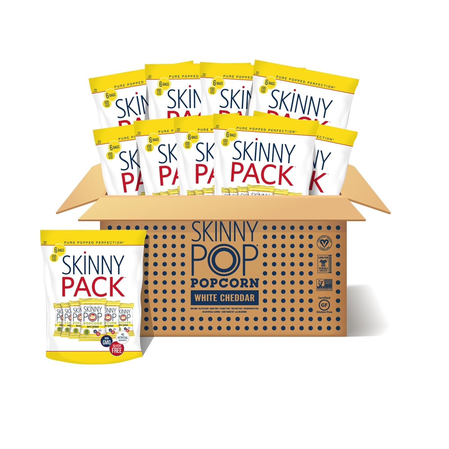 Skinnypop Popcorn, Original, Whole Grain, Dairy-Free Snack, 8Oz Family Size Bags (6Ct) - Big Mart USA