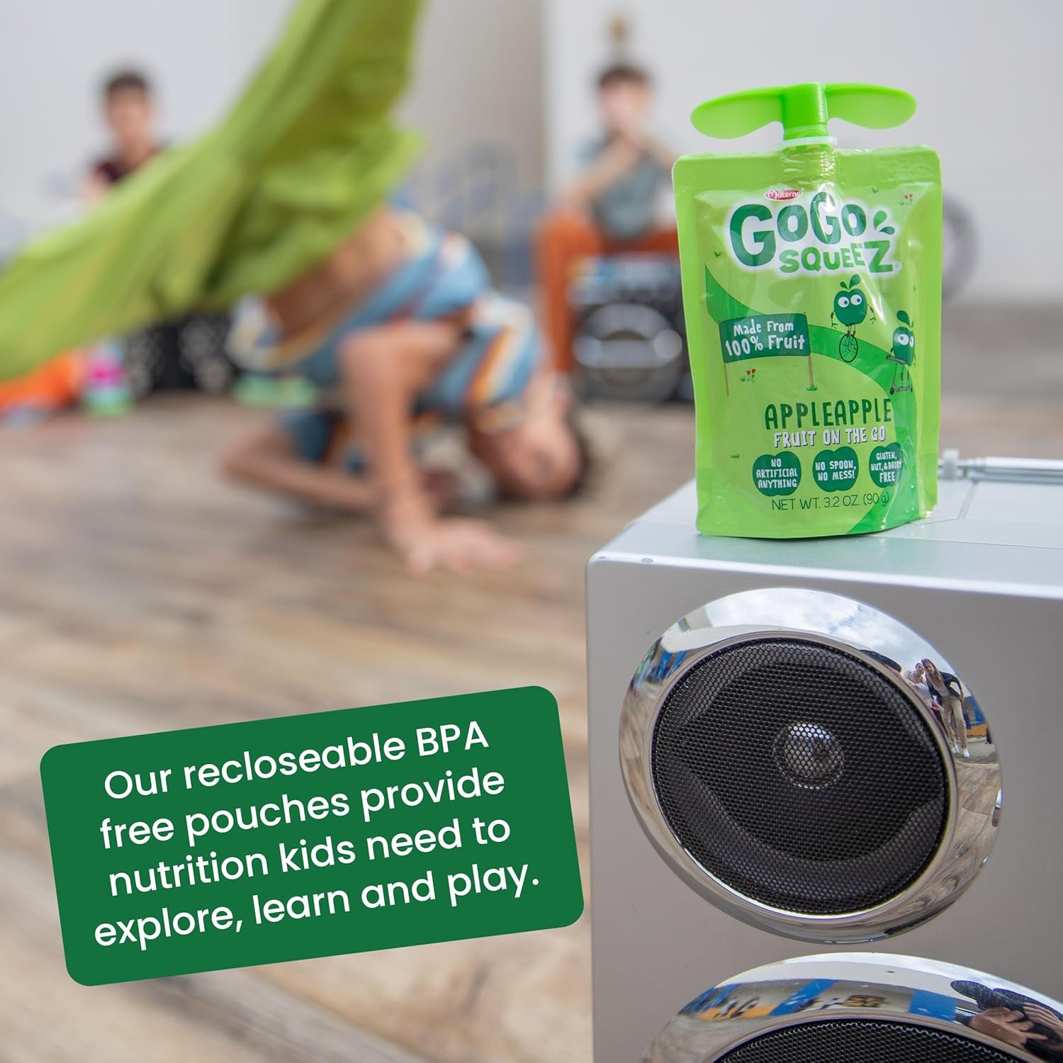 Gogo Squeez Applesauce and Fruit Puree, Apple Apple, 3.2 Oz (Pack of 48), Unsweetened Fruit Snacks for Kids, Gluten Free, Nut Free and Dairy Free, Recloseable Cap, BPA Free Pouches - Big Mart USA