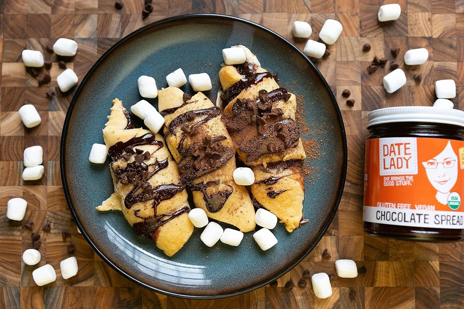 Date Lady Organic Chocolate Date Spread - Vegan, Paleo, Gluten-Free, Kosher, No Added Sugar or Preservatives (1 Jar) - Ideal for Dipping Fruit and Drizzling on Ice Cream - Big Mart USA