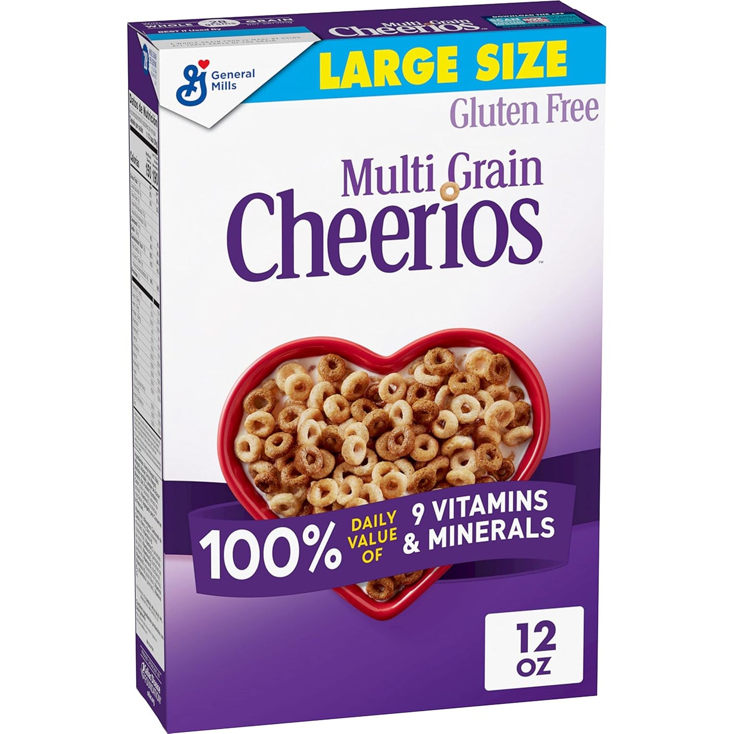 Multi Grain Cheerios, Heart Healthy Breakfast Cereal, Gluten Free, Family Size, 18 Oz