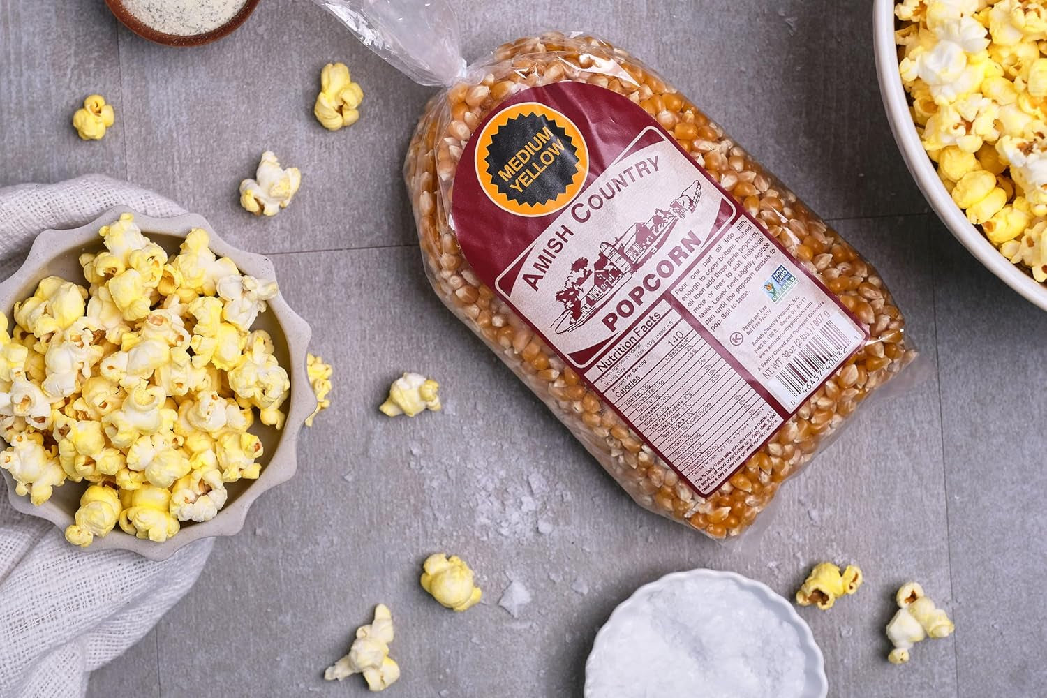 Amish Country Popcorn | 2 Lb Bag | Medium Yellow Popcorn Kernels | Old Fashioned, Non-Gmo and Gluten Free (Medium Yellow - 2 Lb Bag) - Big Mart USA