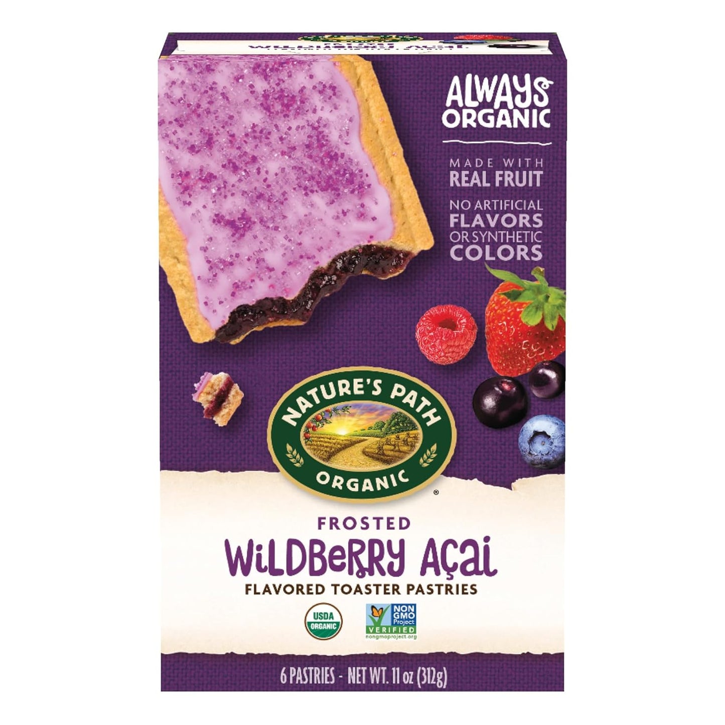 Nature’S Path Organic Frosted Berry Strawberry Toaster Pastries, 11 Ounce (Pack of 12), Non-Gmo, Made with Real Strawberries