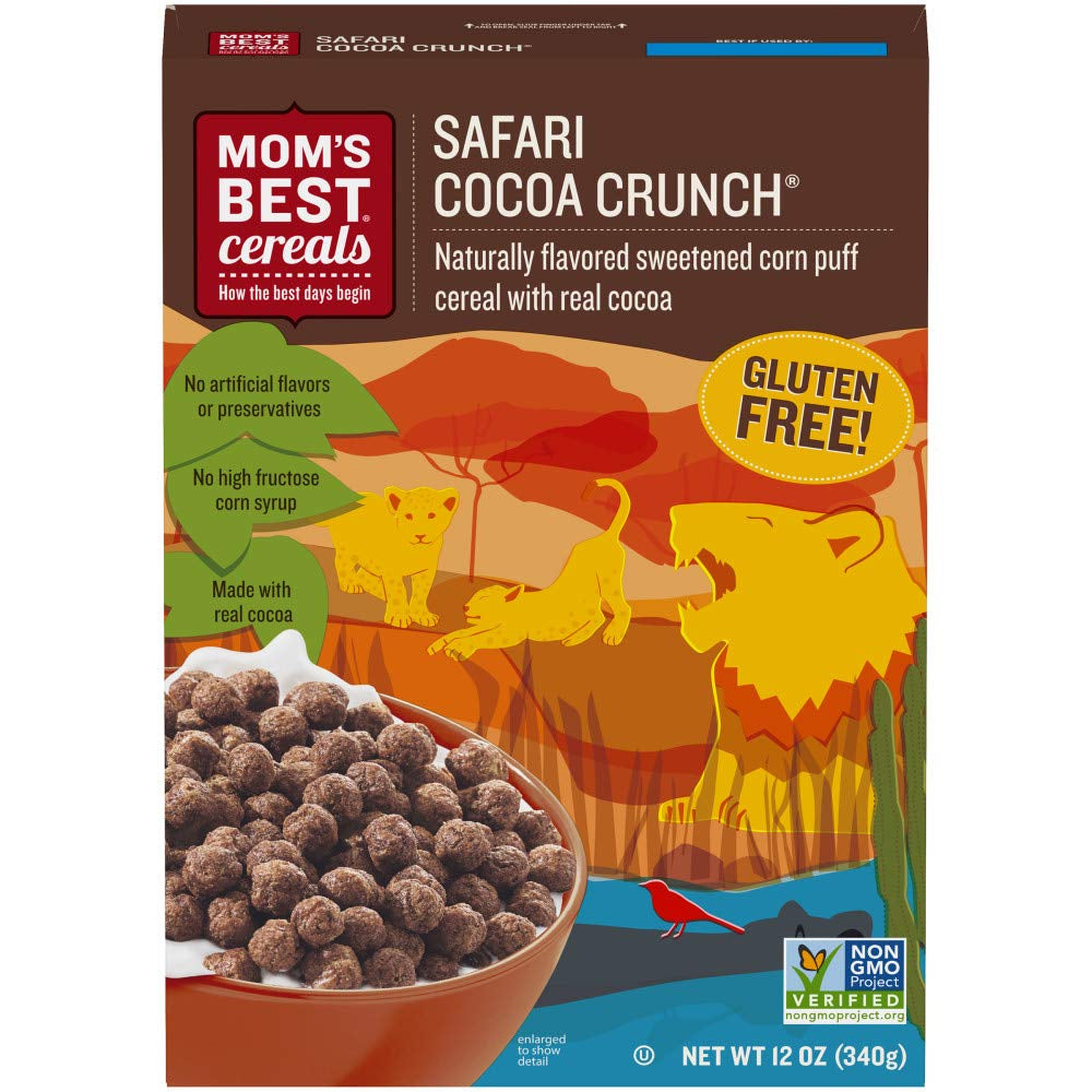 Mom'S Best Crispy Cocoa Rice Cereal, Gluten Free, Kosher, No High Fructose Corn Syrup, Made with Real Cocoa, 17.5 Oz Box (Pack of 14)