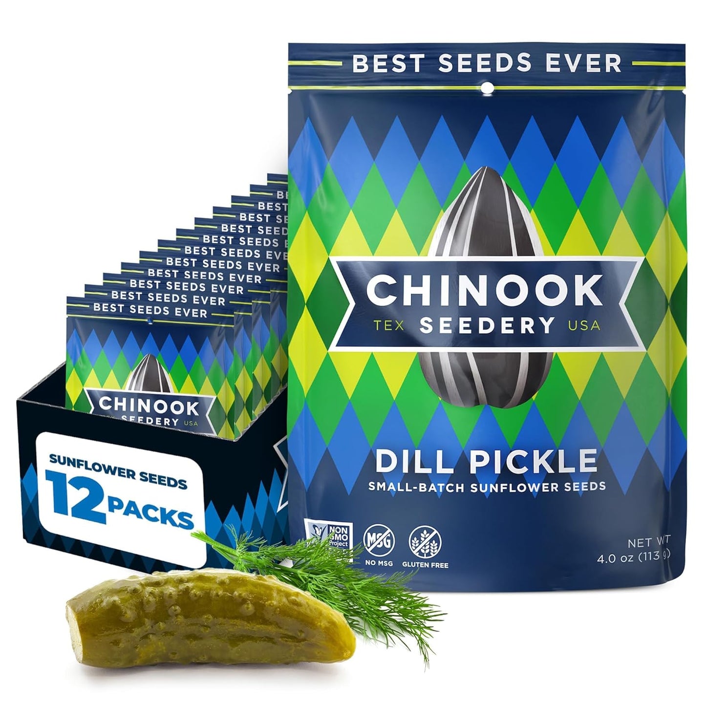 Chinook Seedery Roasted Jumbo Sunflower Seeds - Keto Snacks, Gluten-Free, Non-Gmo, 8 Flavor Variety Pack 4 Oz (12-Pack) - Big Mart USA