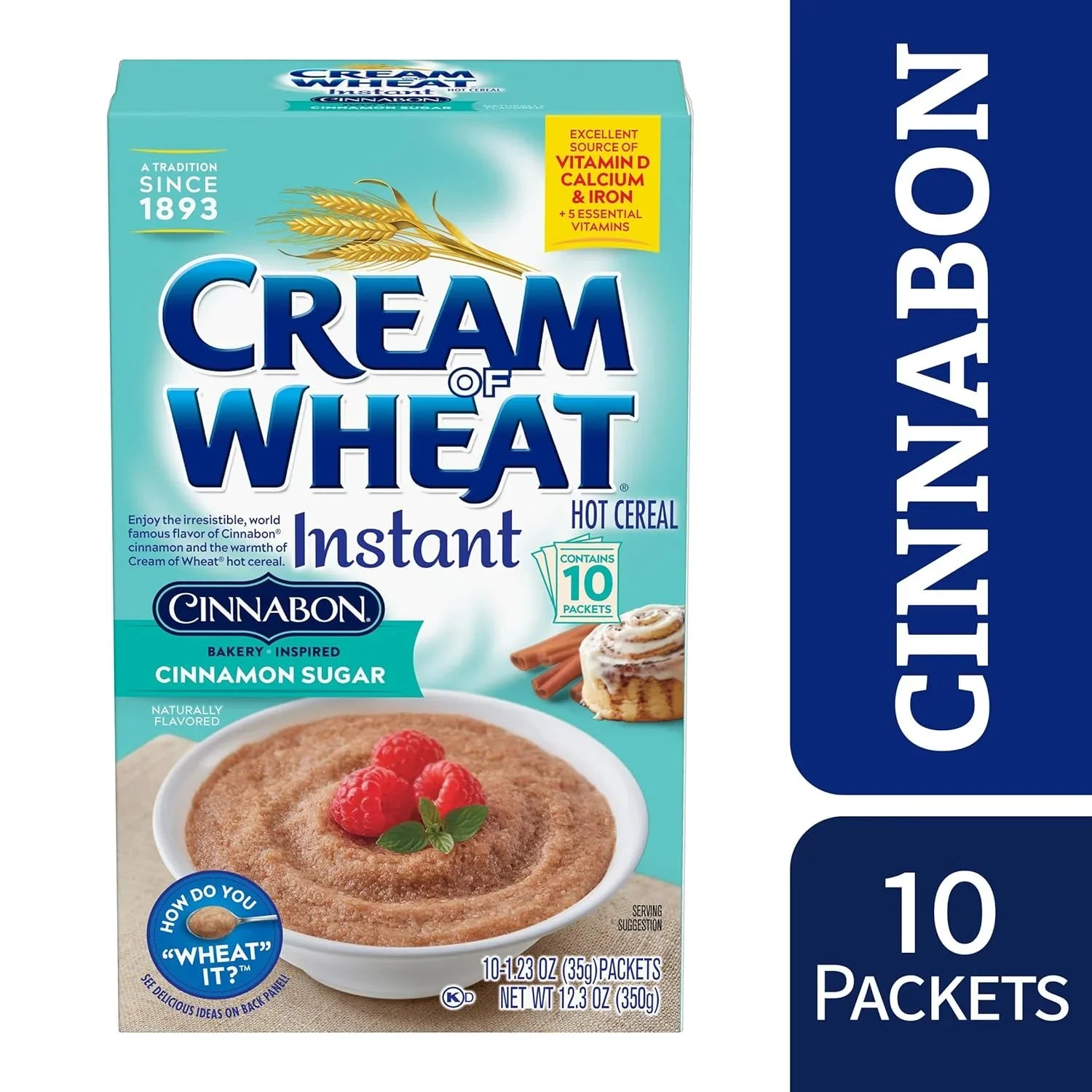 Cream of Wheat Instant Hot Cereal with Cinnabon Flavor, 1.23 Ounce, Pack of 10 Packets - Big Mart USA