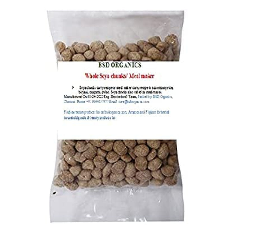 BSD Organics Whole Soya Chunks/Meal Maker/Soya Badi (500 Gram / 1.1 Pound) - Big Mart USA