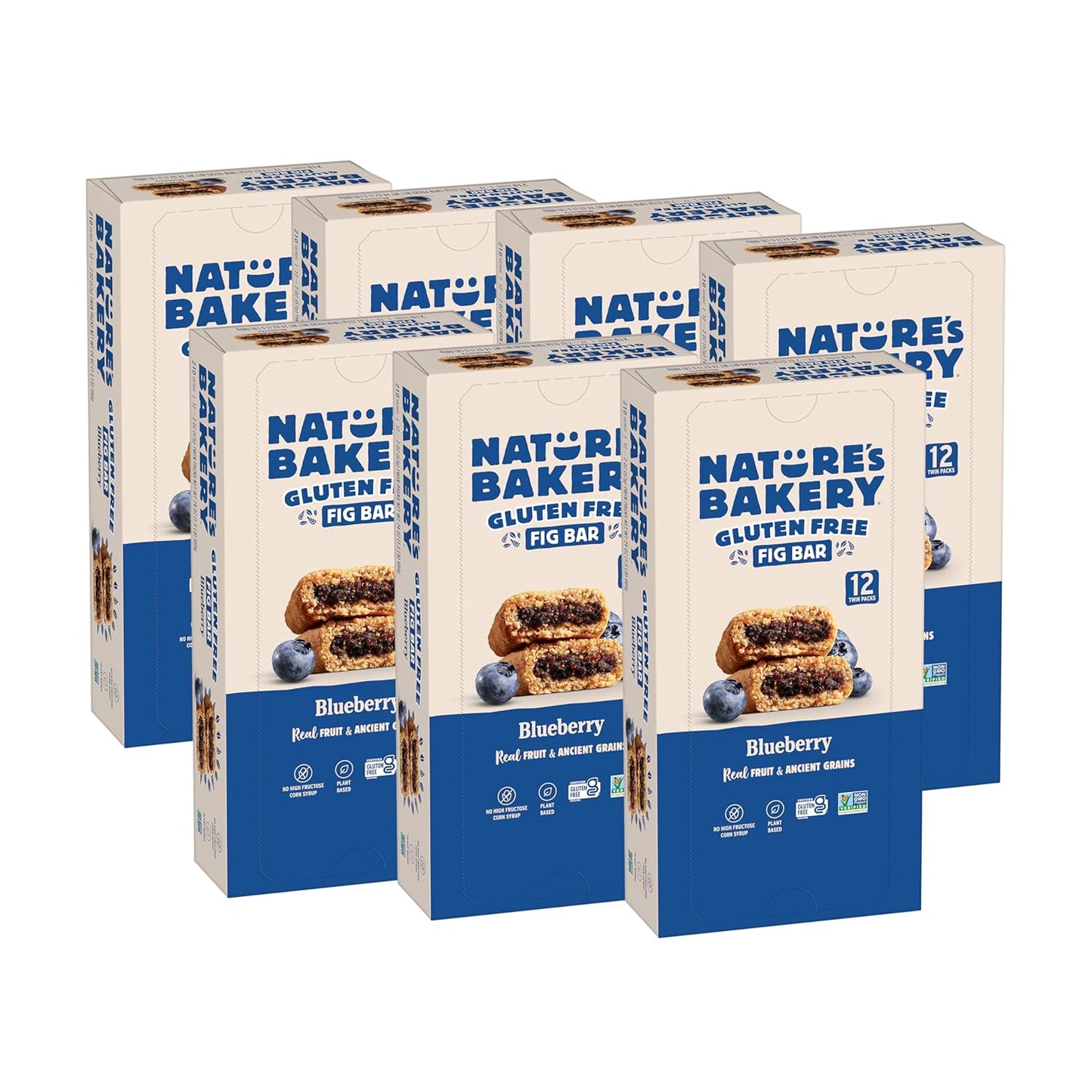Nature’S Bakery Gluten Free Fig Bars, Raspberry, Real Fruit, Vegan, Non-Gmo, Snack Bar, 6 Boxes with 6 Twin Packs (36 Twin Packs) - Big Mart USA