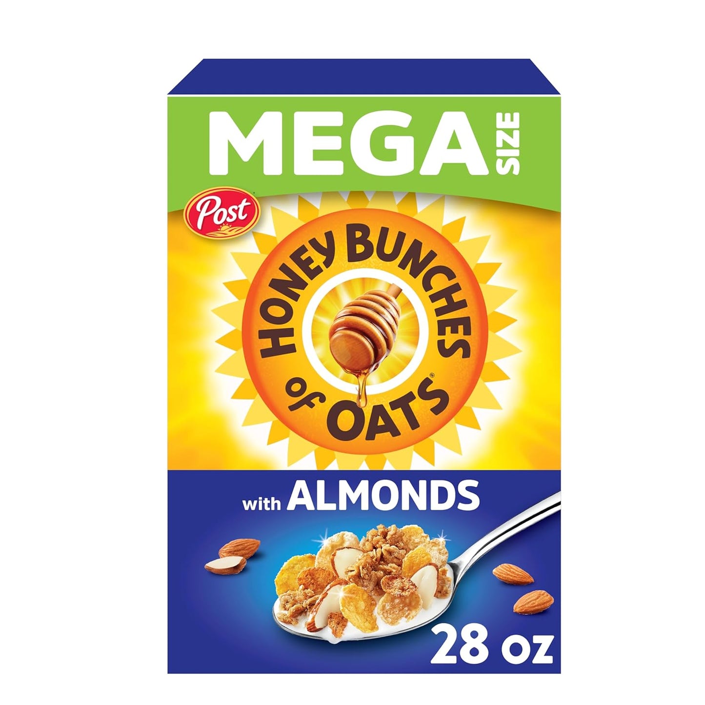 Honey Bunches of Oats with Almonds Breakfast Cereal, Family Size, 18 oz Box - Big Mart USA