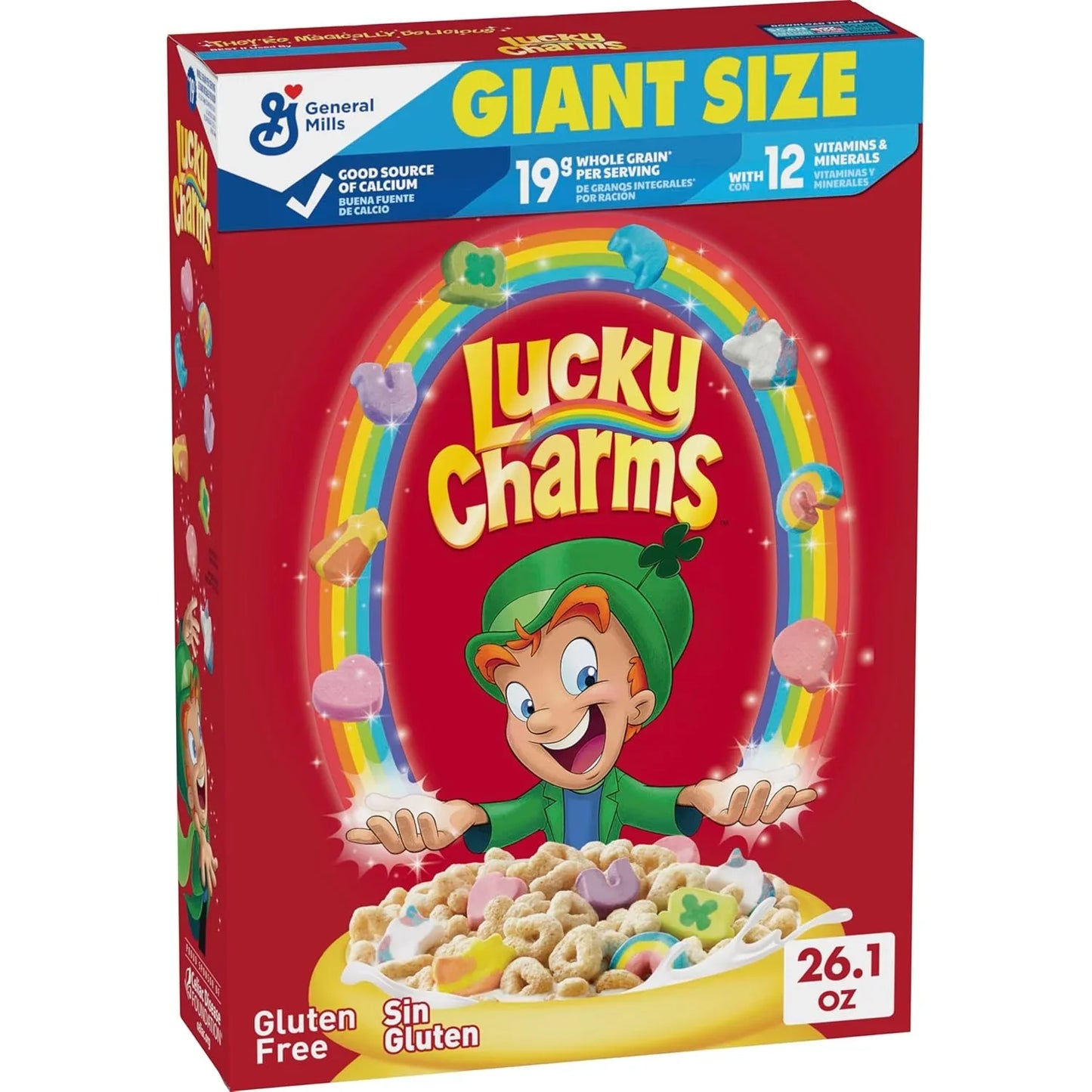 Indulge in Lucky Charms Gluten-Free Cereal with Limited Edition Jumbo Rainbows - A Wholesome Breakfast Delight for Kids, 10.5 Oz - Big Mart USA