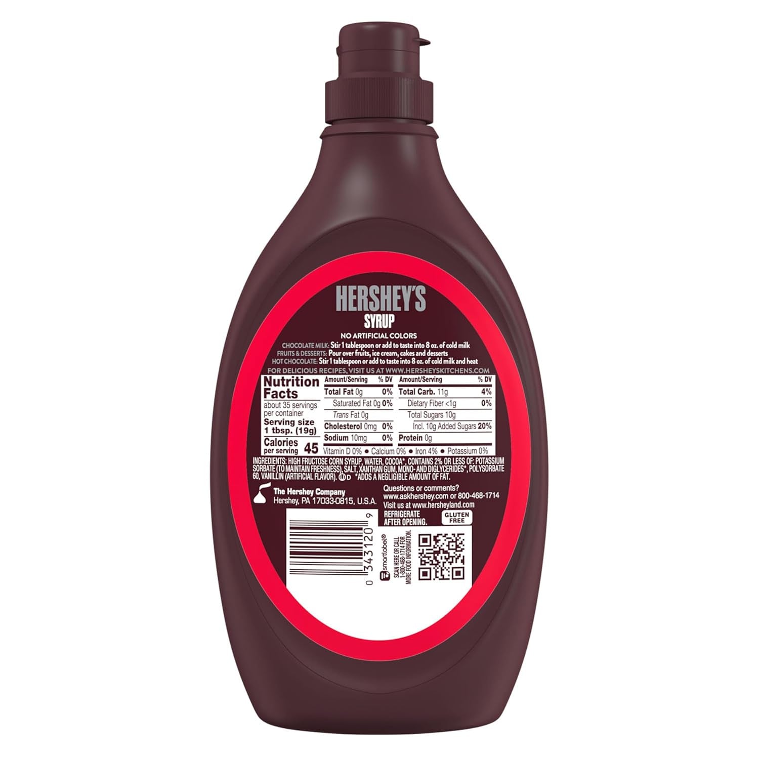 HERSHEY'S Chocolate Syrup Bottle, 24 Oz - Big Mart USA