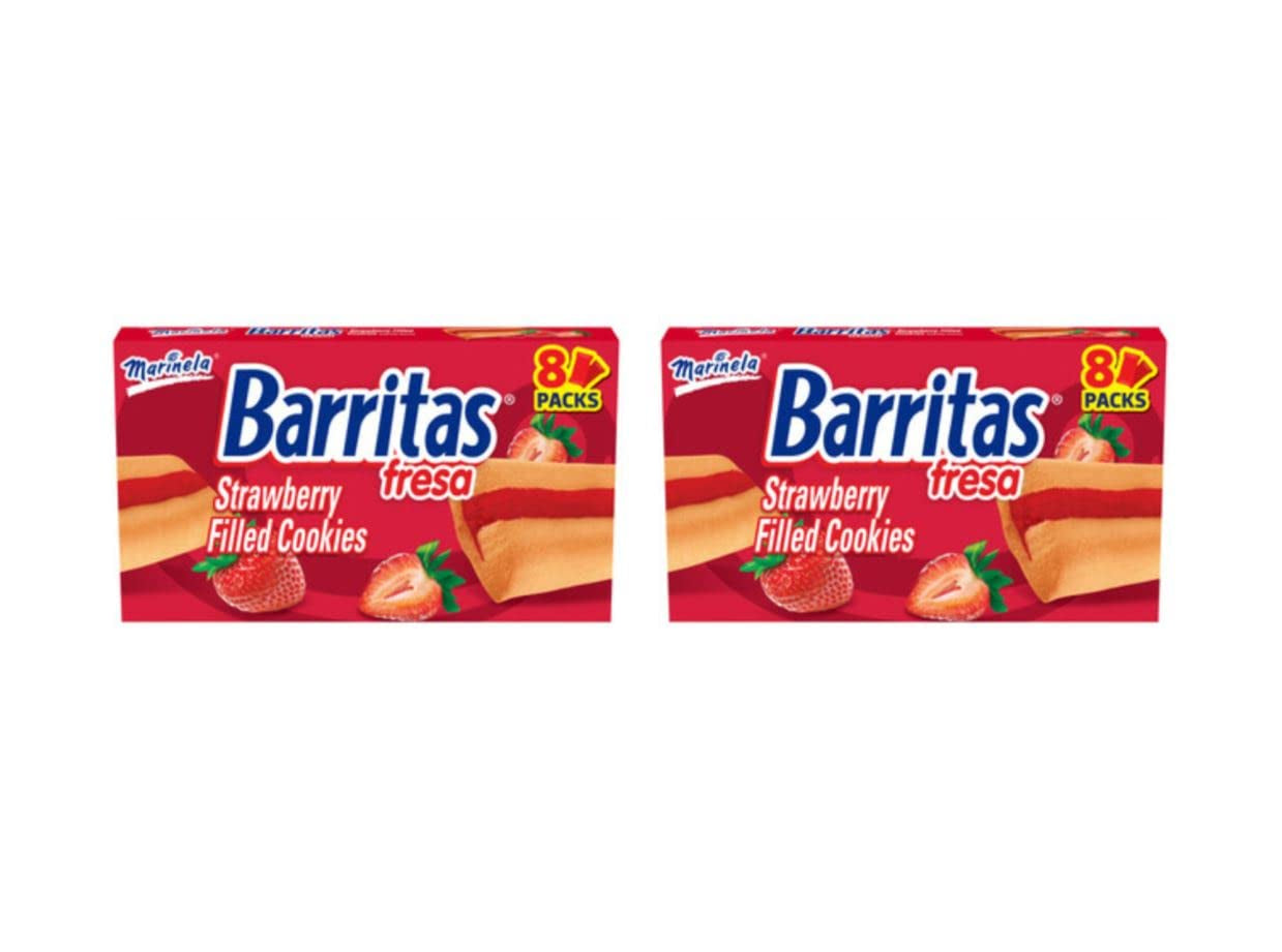 Marinela Barritas Fresa Strawberry Soft Filled Cookie Bar 1 Pack (8 Count) - Big Mart USA