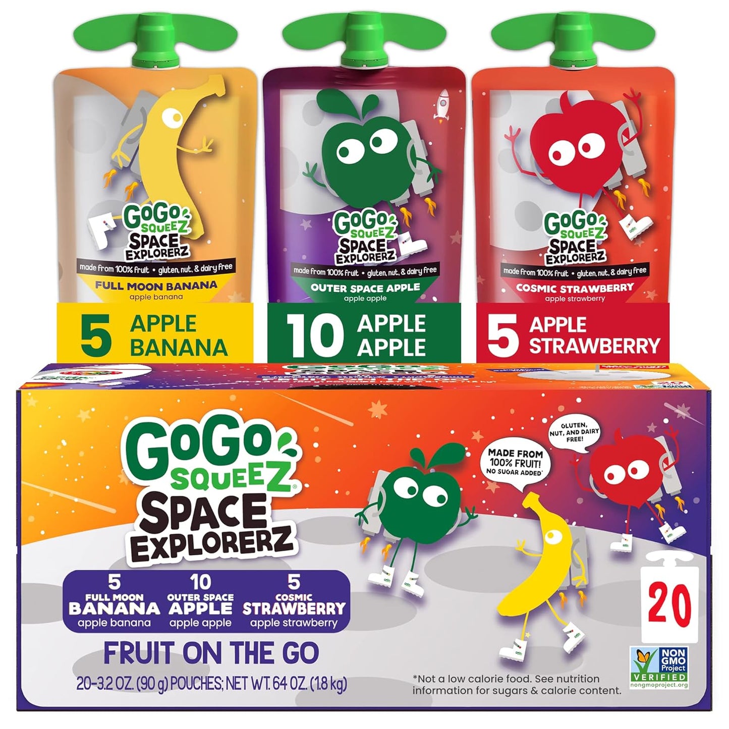 Gogo Squeez Applesauce, Apple Cinnamon, 3.2 Oz, 4 Ct