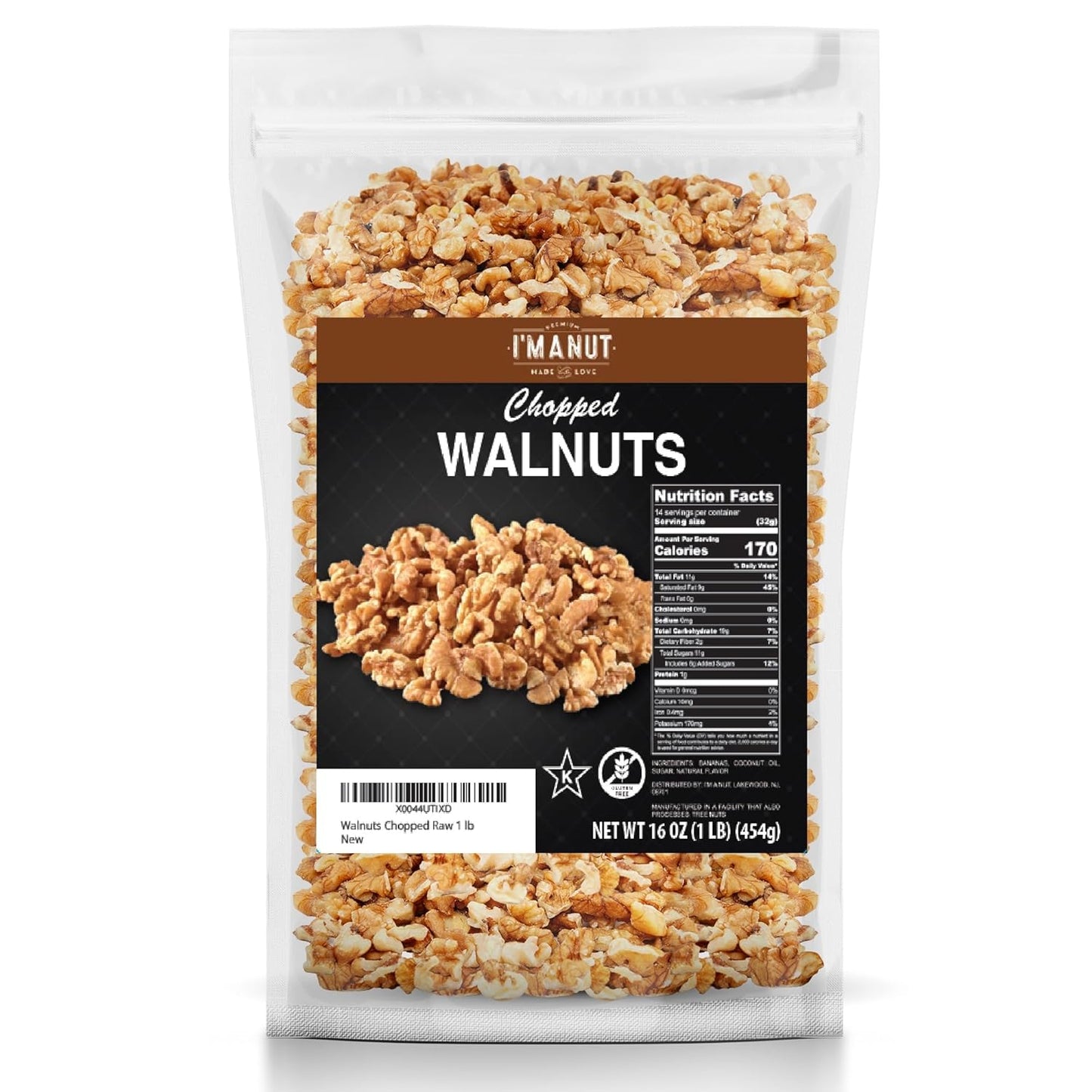 Premium Raw Walnut Halves & Pieces 48Oz (3 Lb) - 100% Natural, No-Ppo, Non-Gmo, Batch-Tested Gluten & Peanut Free, Kosher, Small Batch Quality - Big Mart USA