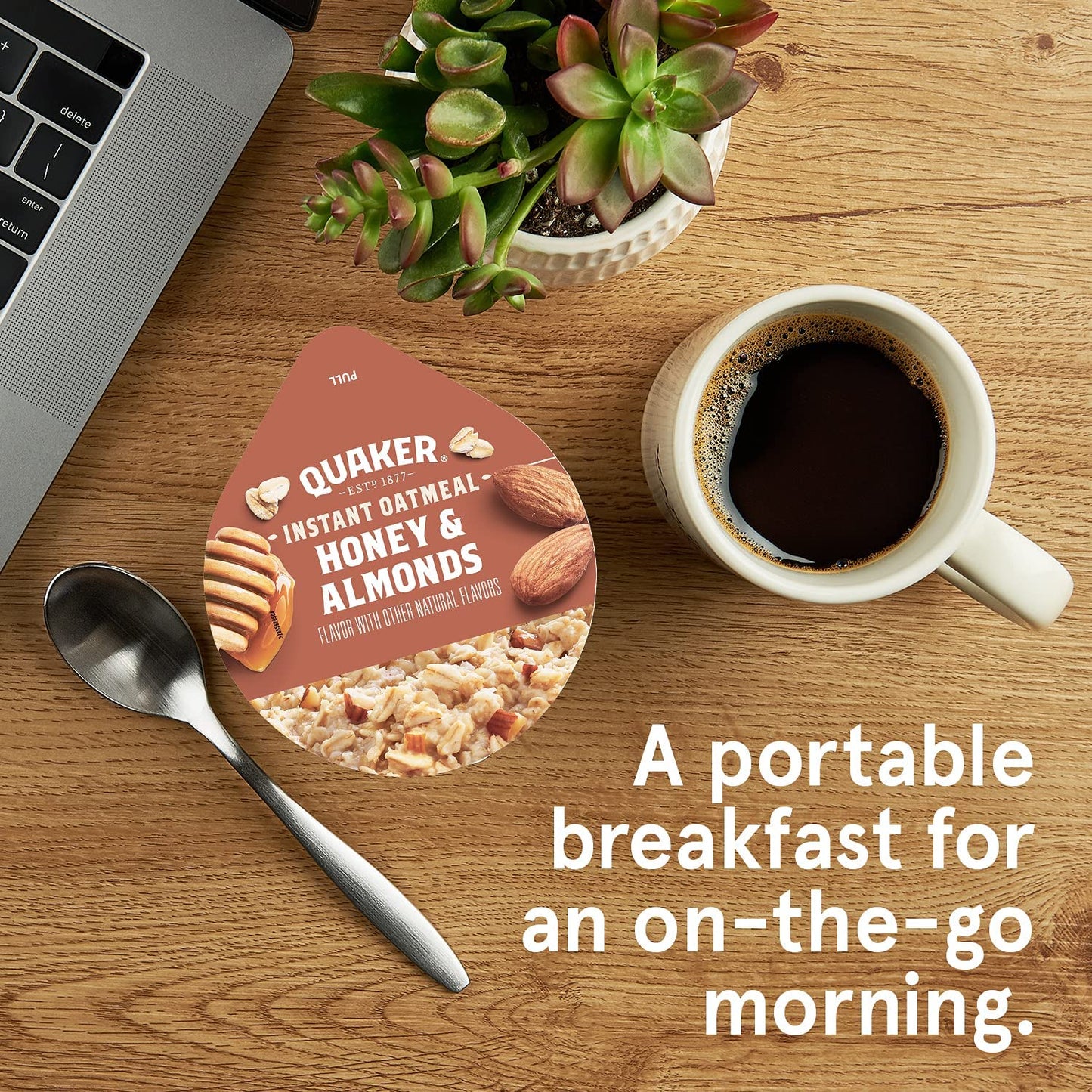 Quaker Instant Oatmeal Express Cups, Honey & Almonds, 1.76 Ounce (Pack of 12) - Big Mart USA