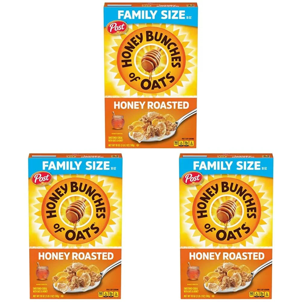 Honey Bunches of Oats Crunchy Honey Roasted Cereal - 18 Ounce Box of Deliciously Nutritious Breakfast - Big Mart USA