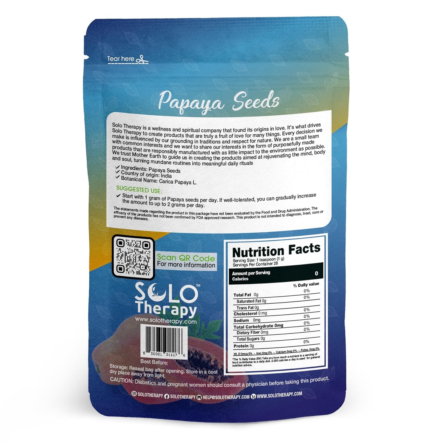 Papaya Seeds, Dried Whole Seeds, 1 Oz (28 G), Raw, Natural (1 Ounce (28 Grams)) - Big Mart USA