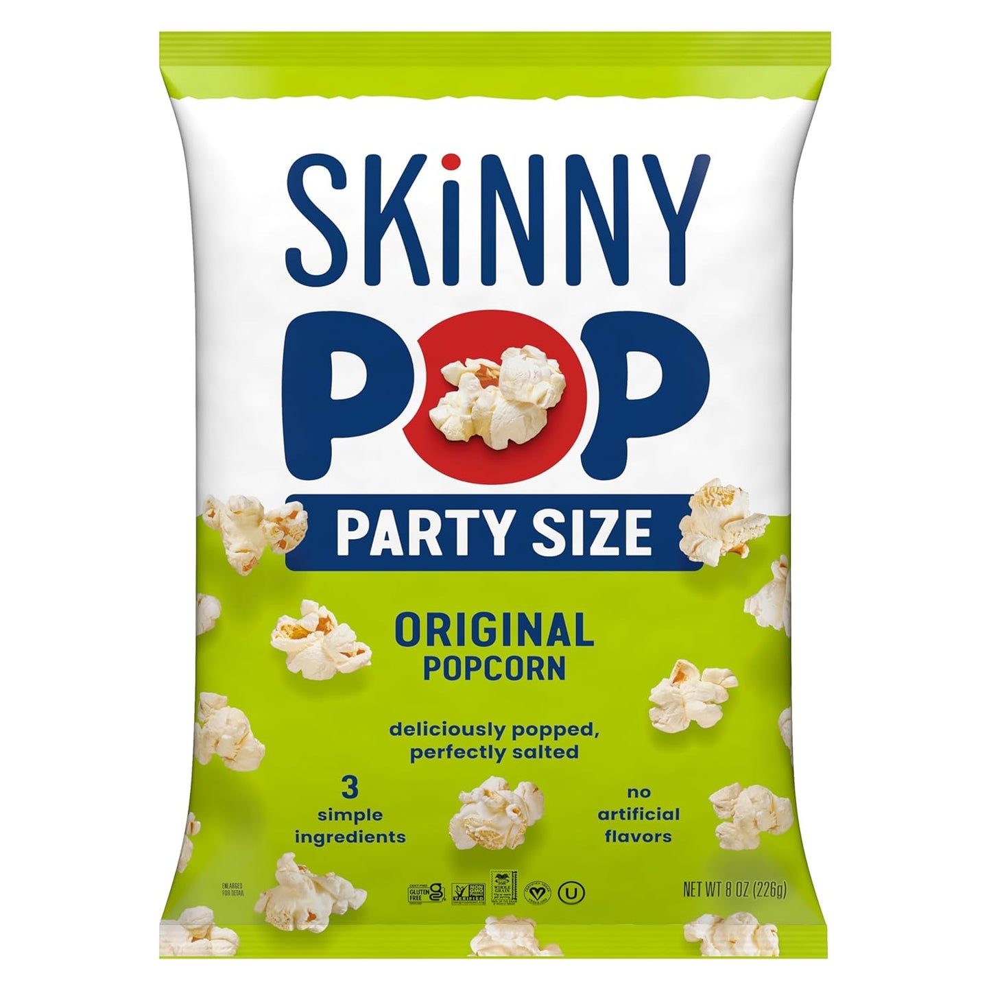 Skinnypop Popcorn, Original, Whole Grain, Dairy-Free Snack, 8Oz Family Size Bags (6Ct) - Big Mart USA