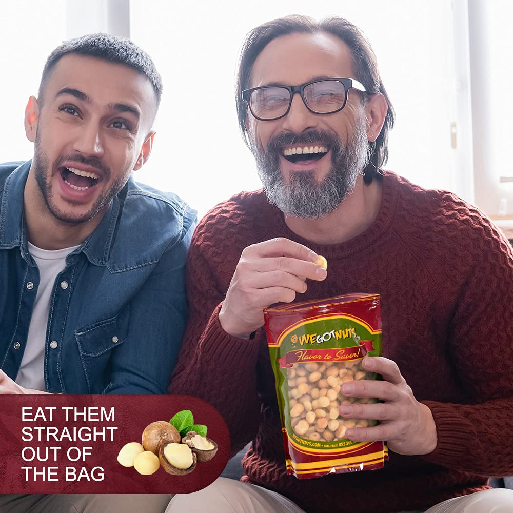 Raw Deluxe Macadamia Nuts - 4 Lbs - Shelled & Unsalted Premium Quality Kosher Raw Macadamia Nut Snack Pack by We Got Nuts - Natural Gourmet Fresh Macadamia Nuts Bulk - Packed in a Resealable Pouch Bag - Big Mart USA