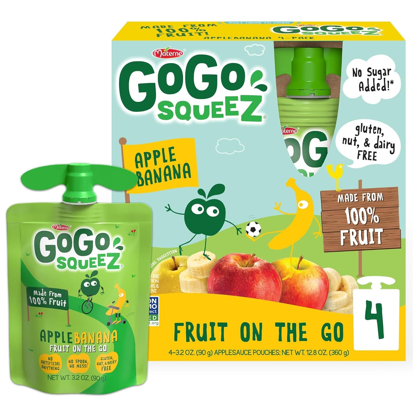 Gogo Squeez Applesauce, Apple Cinnamon, 3.2 Oz, 4 Ct