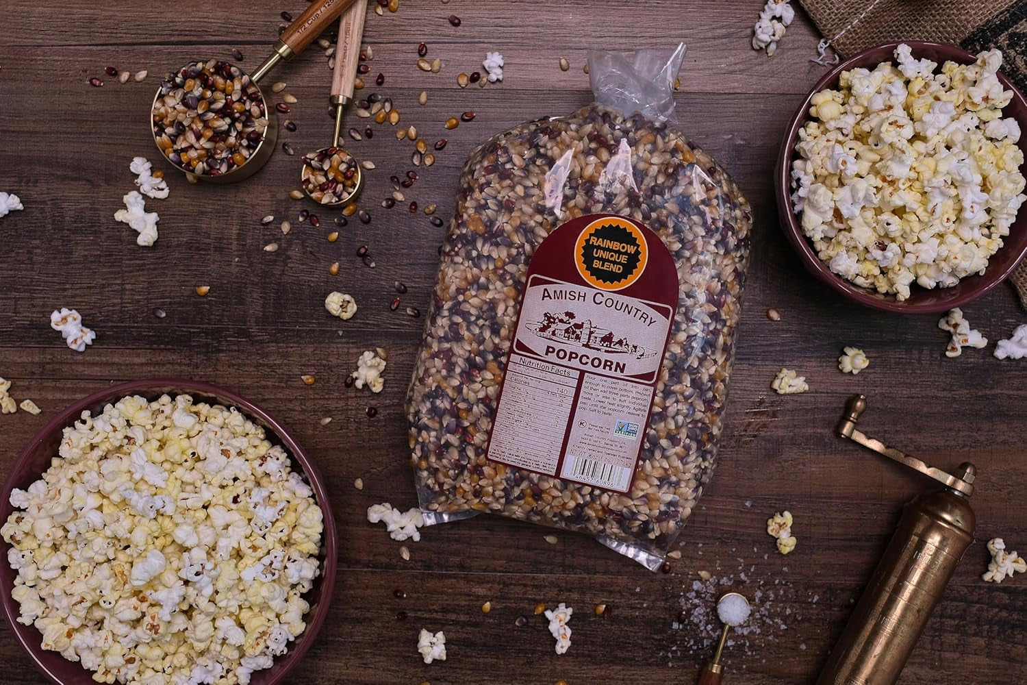 Amish Country Popcorn Rainbow Popcorn Kernels, 6LB Bag - Non-Gmo, Gluten Free, Old Fashioned Popcorn - Big Mart USA