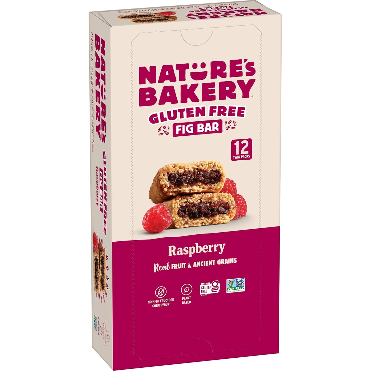 Nature’S Bakery Gluten Free Fig Bars, Raspberry, Real Fruit, Vegan, Non-Gmo, Snack Bar, 6 Boxes with 6 Twin Packs (36 Twin Packs) - Big Mart USA