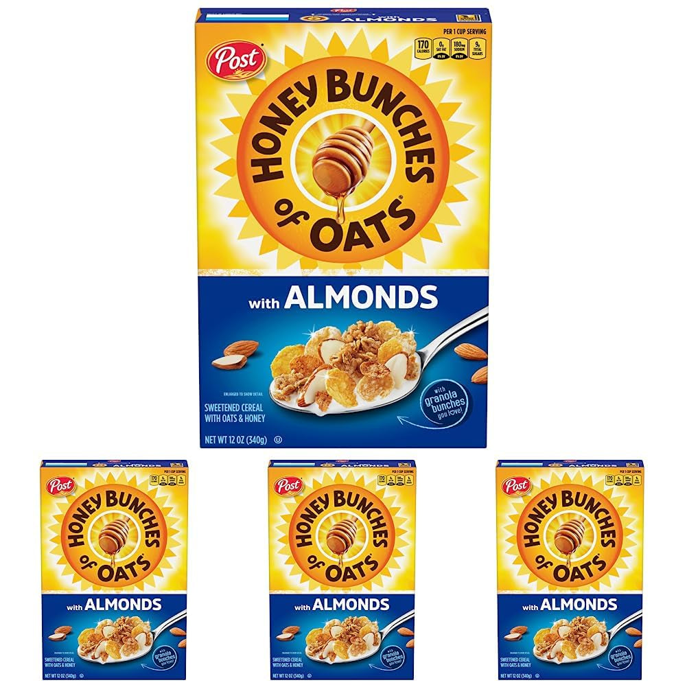 Honey Bunches of Oats with Almonds Breakfast Cereal, Family Size, 18 oz Box - Big Mart USA